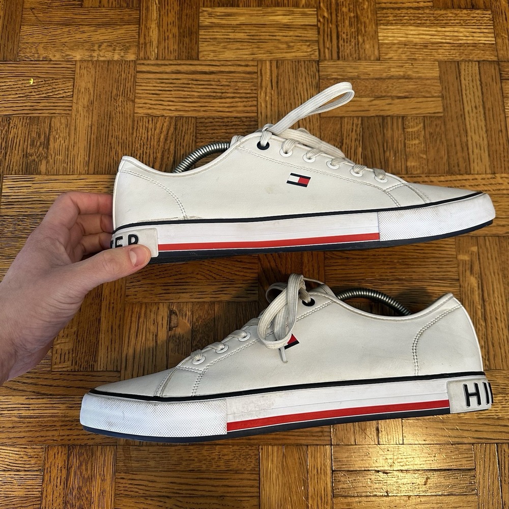 - Tommy Hilfiger Radam Lace-Up Men Sneakers Sz. 11, White - Picture 8 of 10